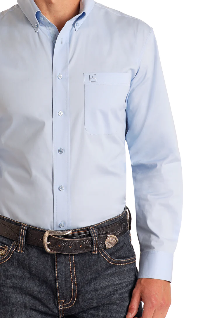 Panhandle Slim Regular Fit Powder Blue Shirt