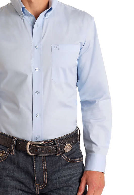 Panhandle Slim Regular Fit Powder Blue Shirt