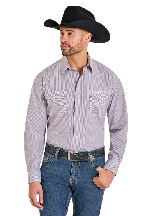Panhandle Slim Pin Stripe Long Sleeve Button Shirt