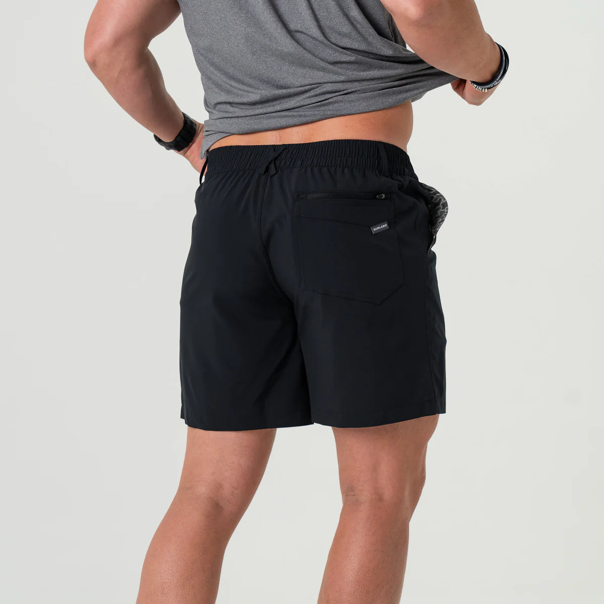 Burlebo Everyday Short in Matte Black with Retro Duck Camo Pocket