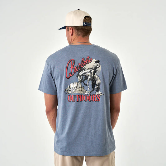 Burlebo Moonlit Cowboy Tee in Heather Blue Jean