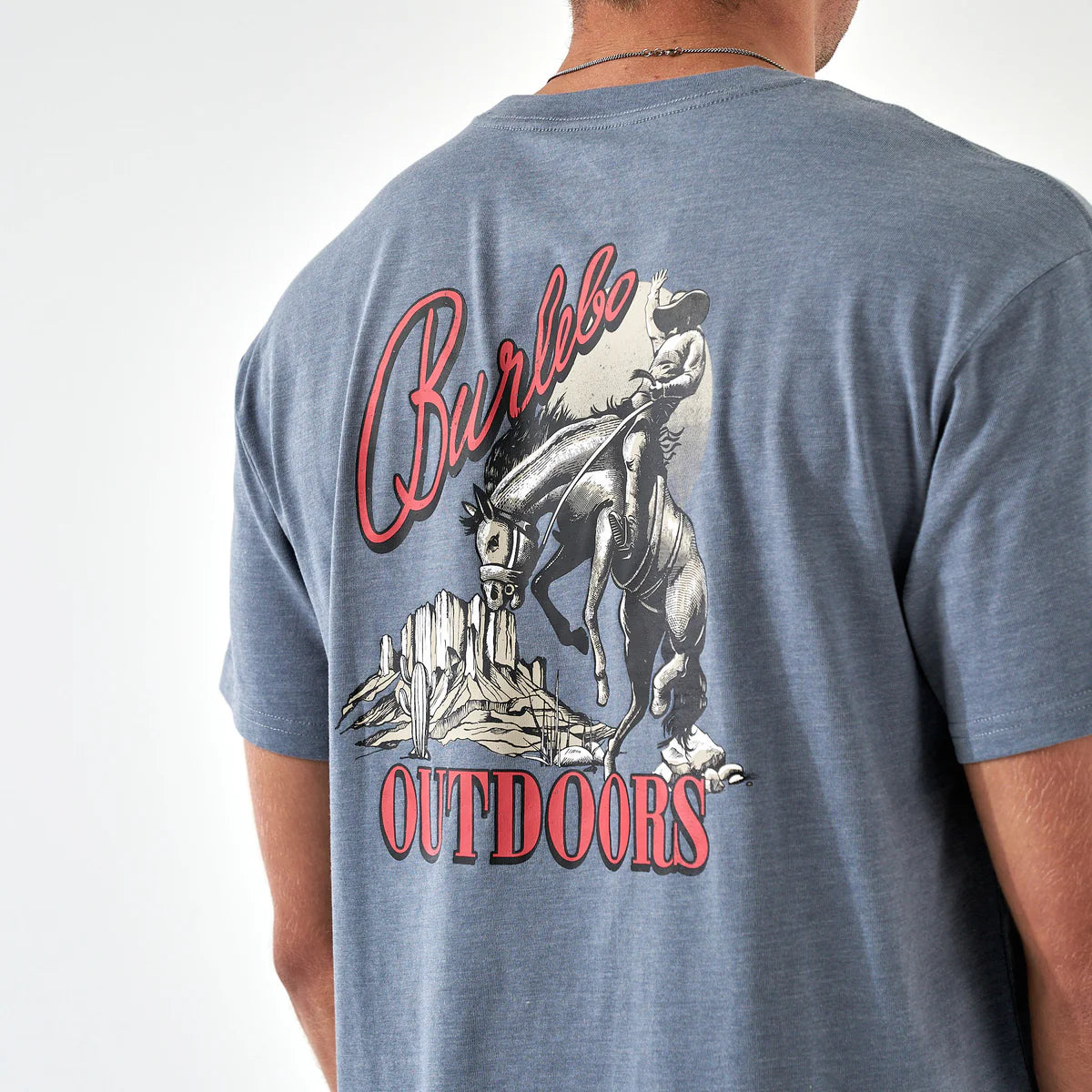 Burlebo Moonlit Cowboy Tee in Heather Blue Jean