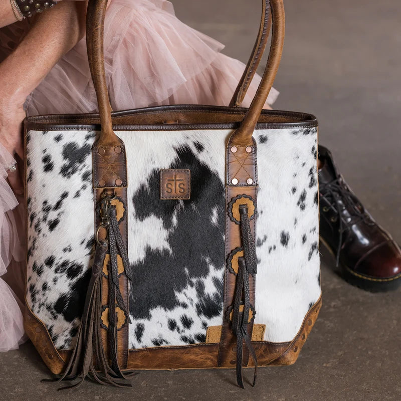 STS Ranchwear Guadalupe Cowhide Palomino Tote