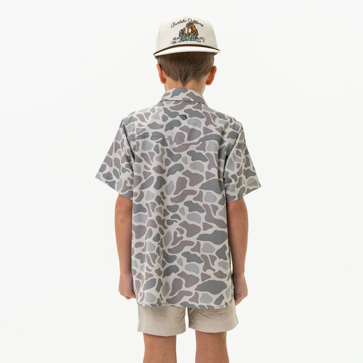 Burlebo Youth Performance Western Shirt in Classic Deer Camo