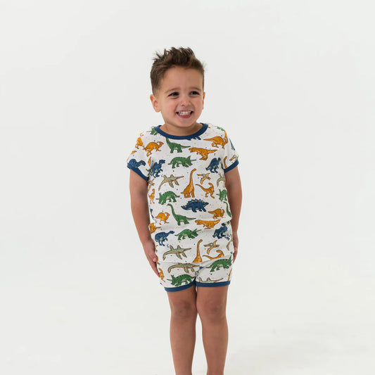 Burlebo Youth Sleep Short Set in Jumbo Dino-Mite