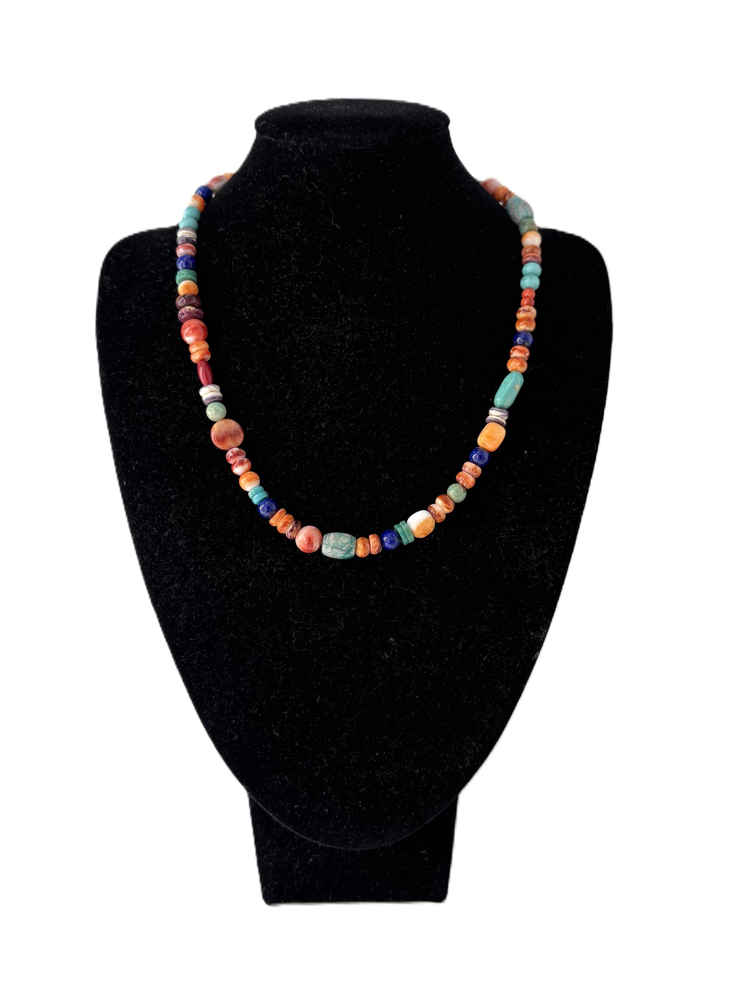 Spiny Oyster and Turquoise Beaded Necklace