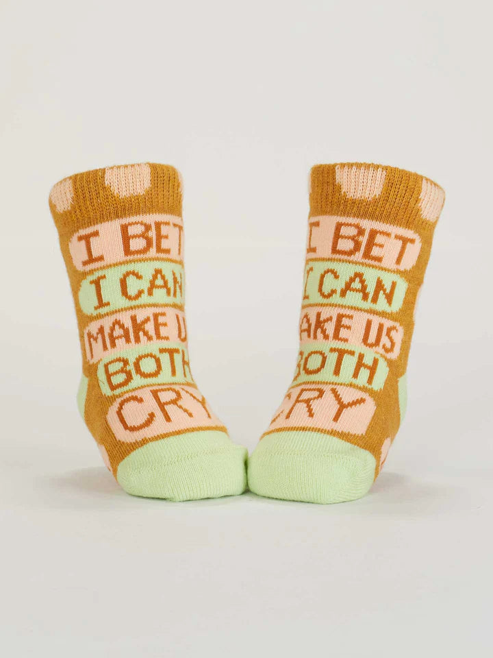 Certified Cuddle Bug/I Bet I Can Make Us Both Cry Baby Socks