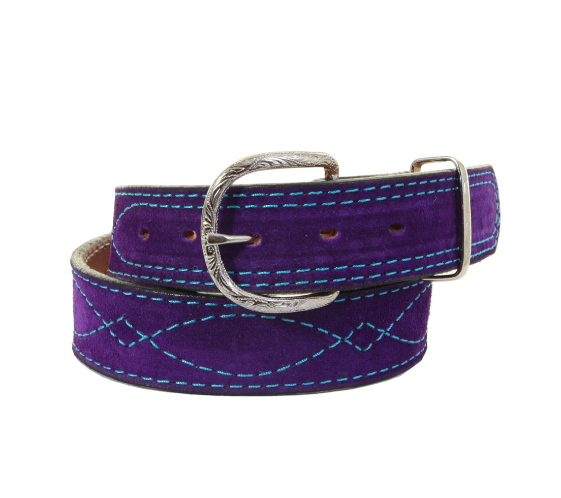 Purple Suede Belt B1202A - Purple Suede Belt - Double J Saddlery main image 2