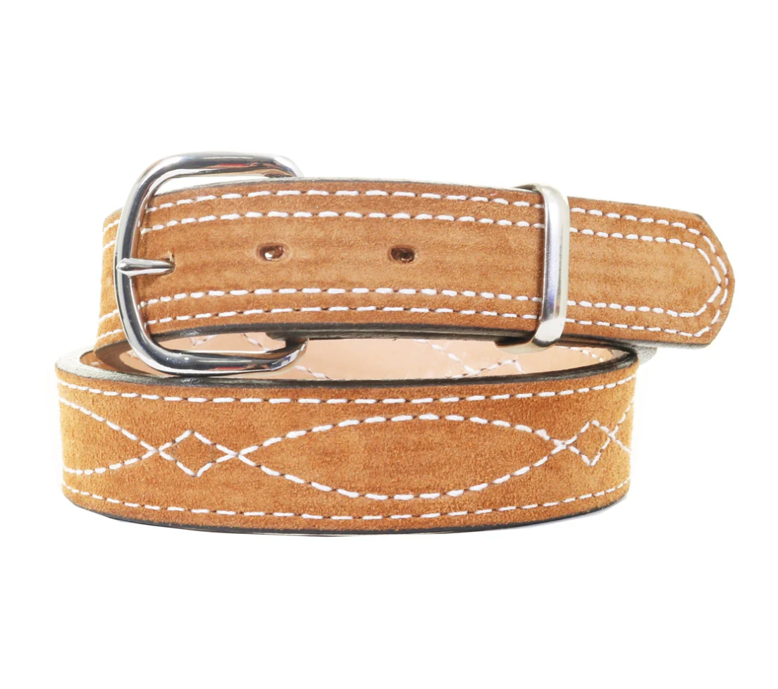 Double J Saddlery Toast Suede Kids Belt – Cowboy Headquarters display picture 1