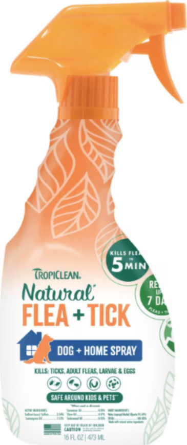 TropiClean Natural Flea & Tick Treatment Spray for Dogs & Home