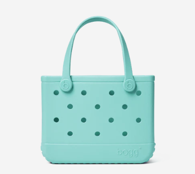 Aqua Bitty Boggs tote bag, on a white background