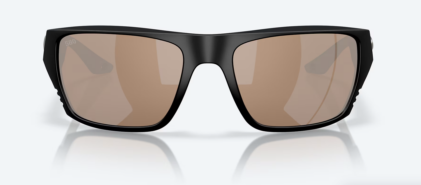 Costa Finlet Polarized Sunglasses Matte Black/ Copper Silver Mirror