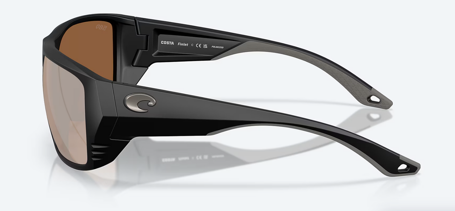 Costa Finlet Polarized Sunglasses Matte Black/ Copper Silver Mirror