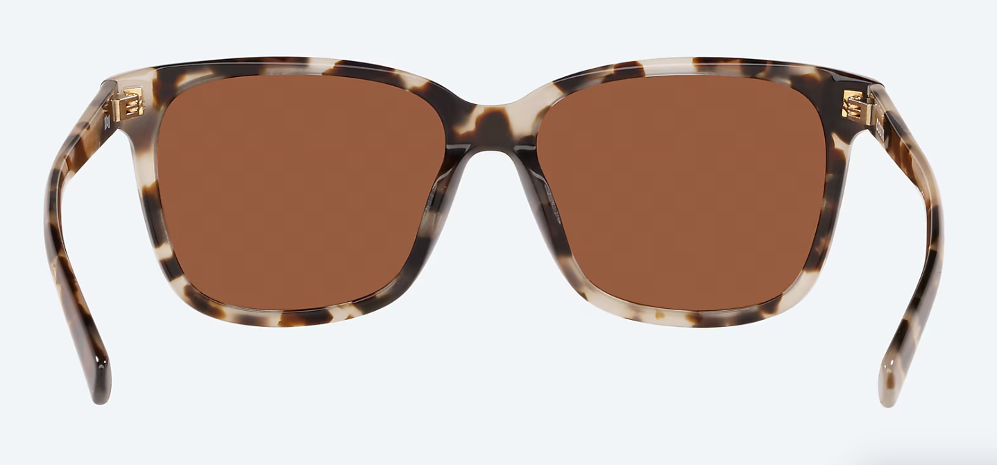 Costa May Polarized Sunglasses in Shiny Tiger Cowrie/Green Mirror
