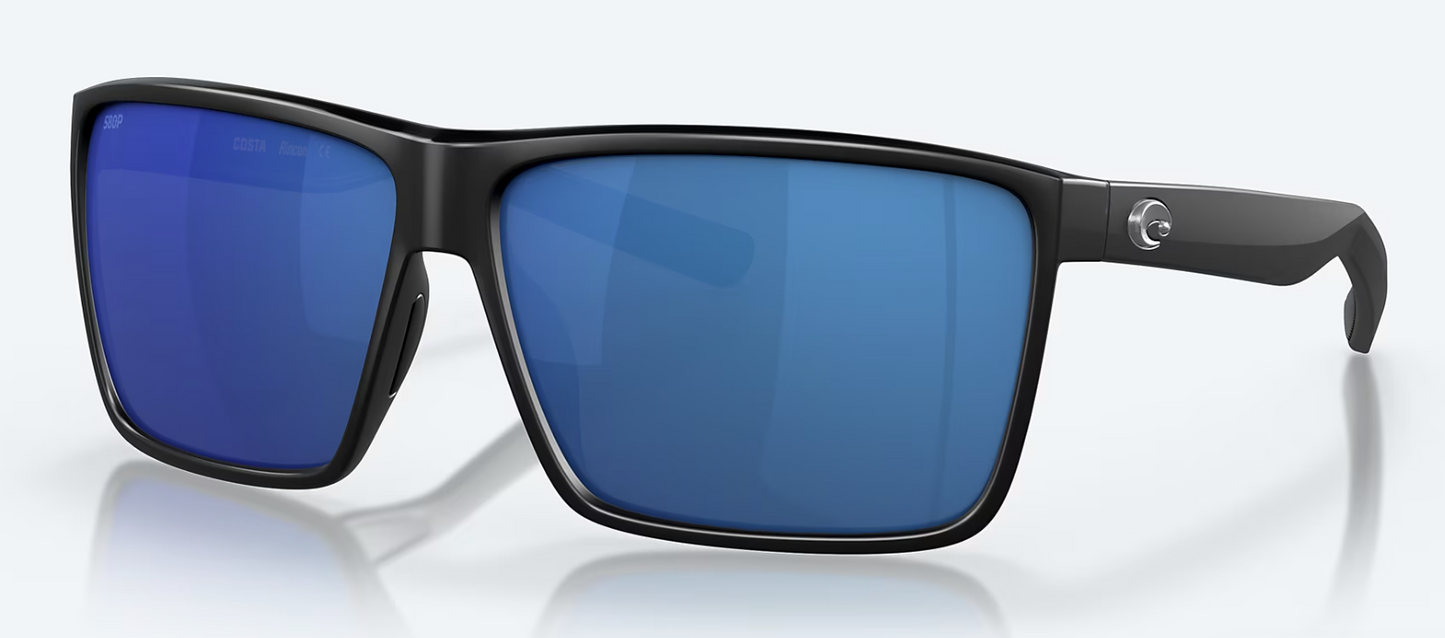 Costa Rincon Polarized Polycarbonate Sunglasses in Matte Black/ Blue Mirror