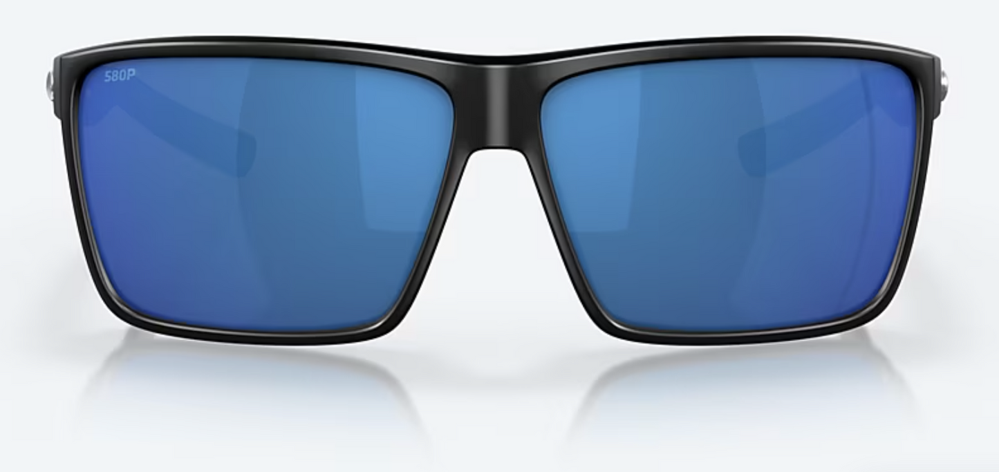 Costa Rincon Polarized Polycarbonate Sunglasses in Matte Black/ Blue Mirror