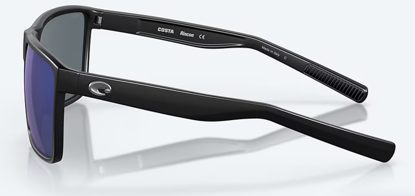 Costa Rincon Polarized Polycarbonate Sunglasses in Matte Black/ Blue Mirror