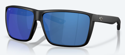 Costa Rincon II Polarized Polycarbonate Sunglasses in Matte Black/ Blue Mirror