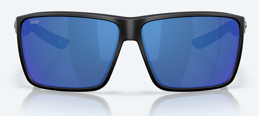 Costa Rincon II Polarized Polycarbonate Sunglasses in Matte Black/ Blue Mirror