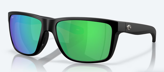 Costa Broadbill II Polarized Polycarbonate Sunglasses Matte Black/ Green Mirror