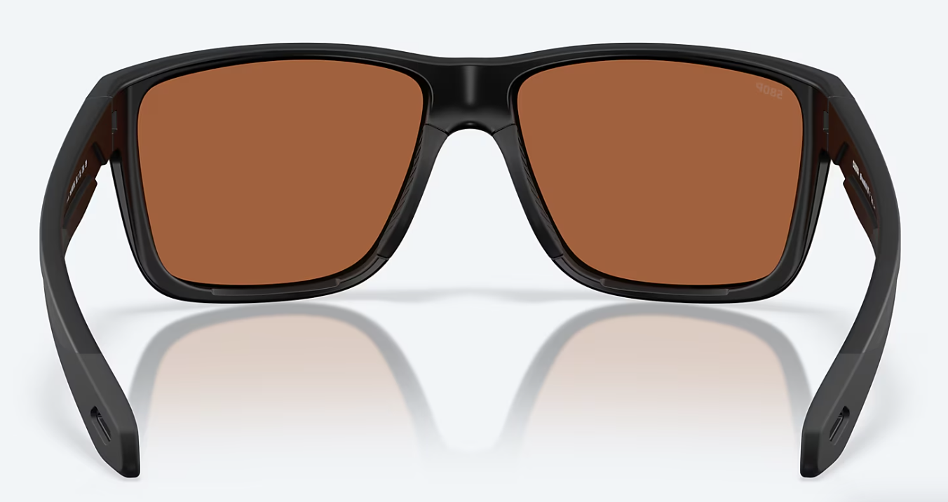 Costa Broadbill II Polarized Polycarbonate Sunglasses Matte Black/ Green Mirror