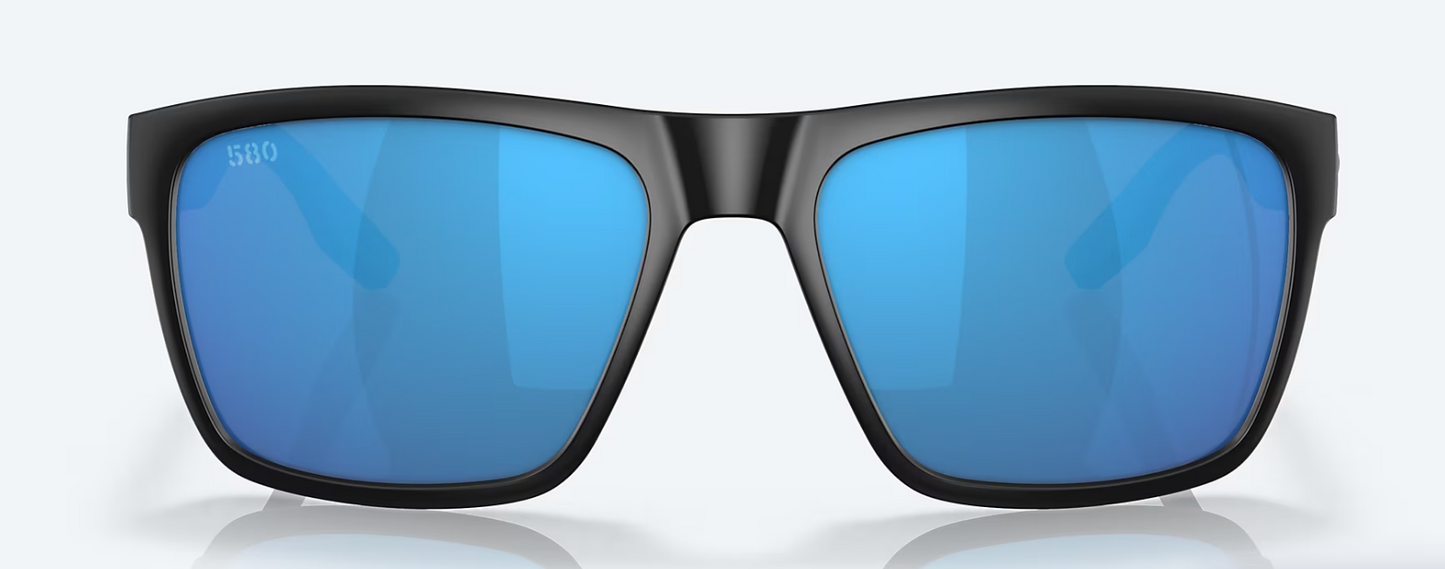 Costa Paunch XL Polarized Sunglasses in Matte Black/ Blue Mirror