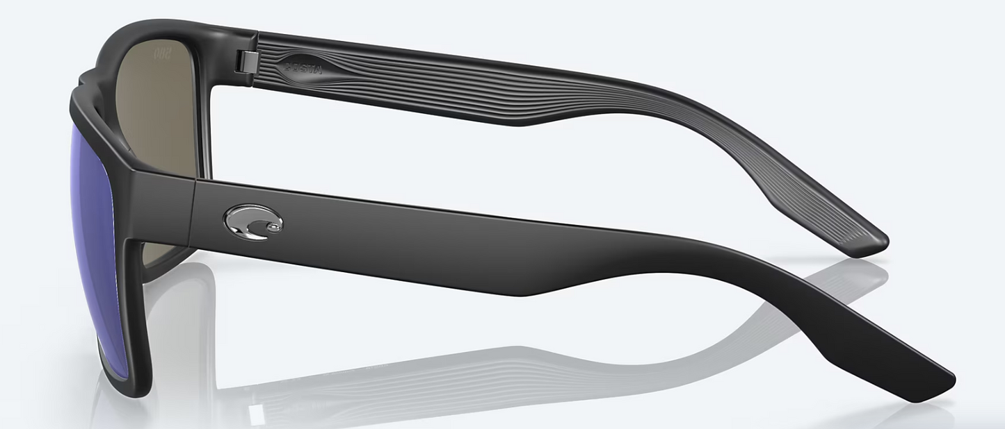 Costa Paunch XL Polarized Sunglasses in Matte Black/ Blue Mirror