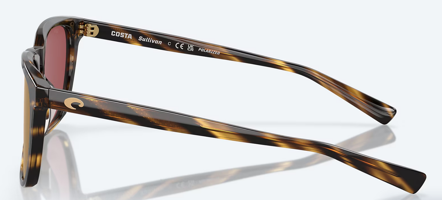 Costa Sullivan Polarized Sunglasses in Tortoise/ Gold Mirror