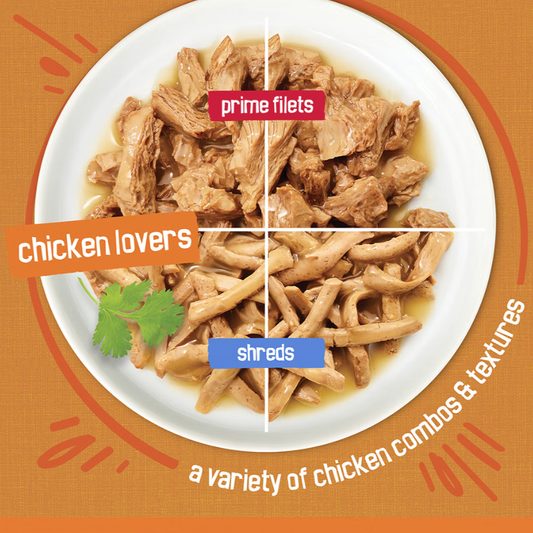 Friskies Shreds Chicken Lovers Prime Filets & Shreds Wet Cat Food Variety Pack
