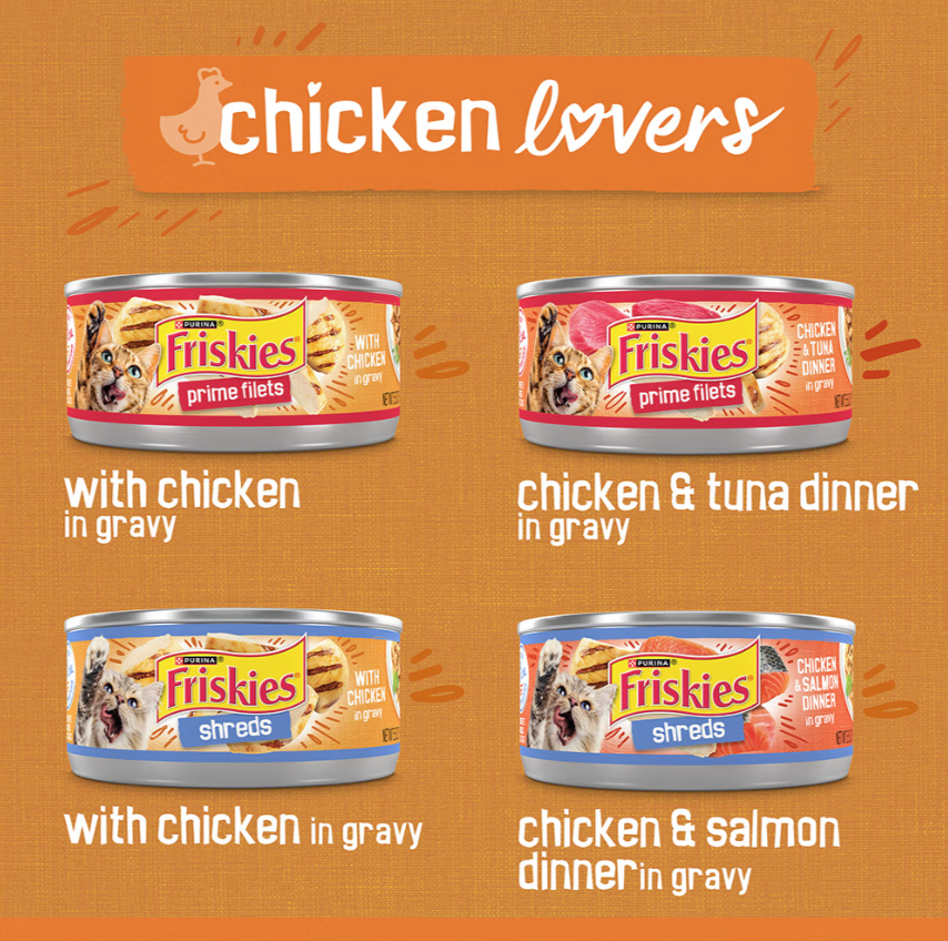 Friskies Shreds Chicken Lovers Prime Filets & Shreds Wet Cat Food Variety Pack