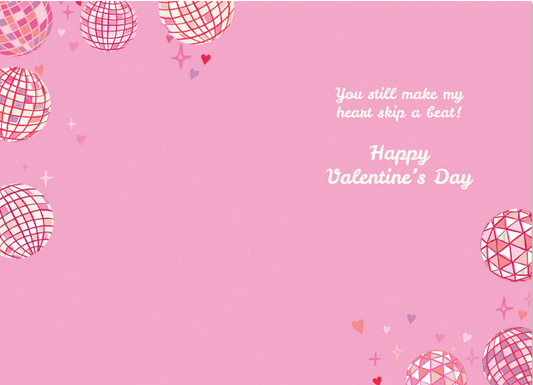 Valentine's Day Card- Mirrorball Heartbeat