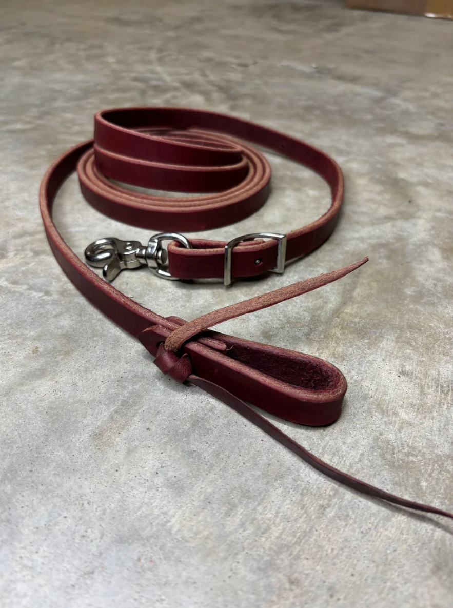 5/8" Latigo Roping Rein with Waterloop