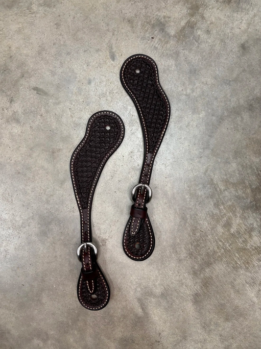 Youth Rosewood Spider Stamp Cowboy Spur Straps