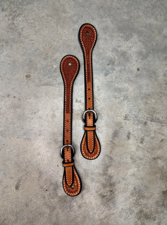 5/8" Golden Spider Stamp Spur Straps