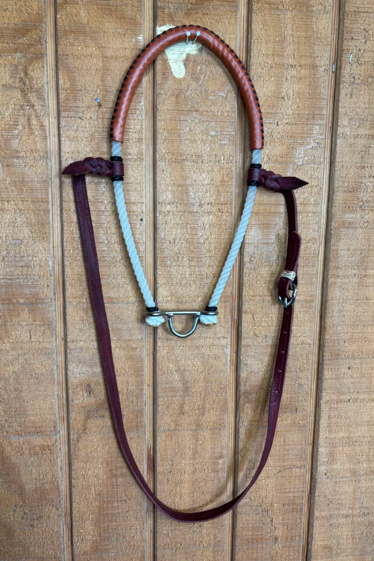 3/4" Single Rope Noseband with Leather Cover
