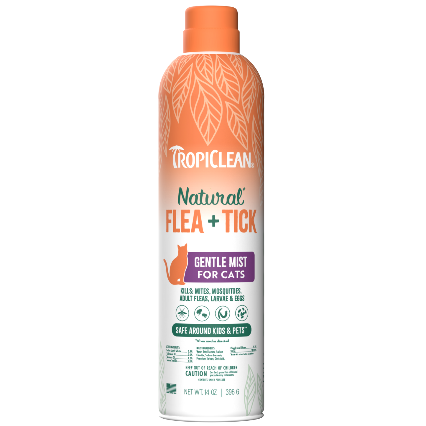 TropiClean Natural Flea & Tick Cat & Home Easy Mist Spray
