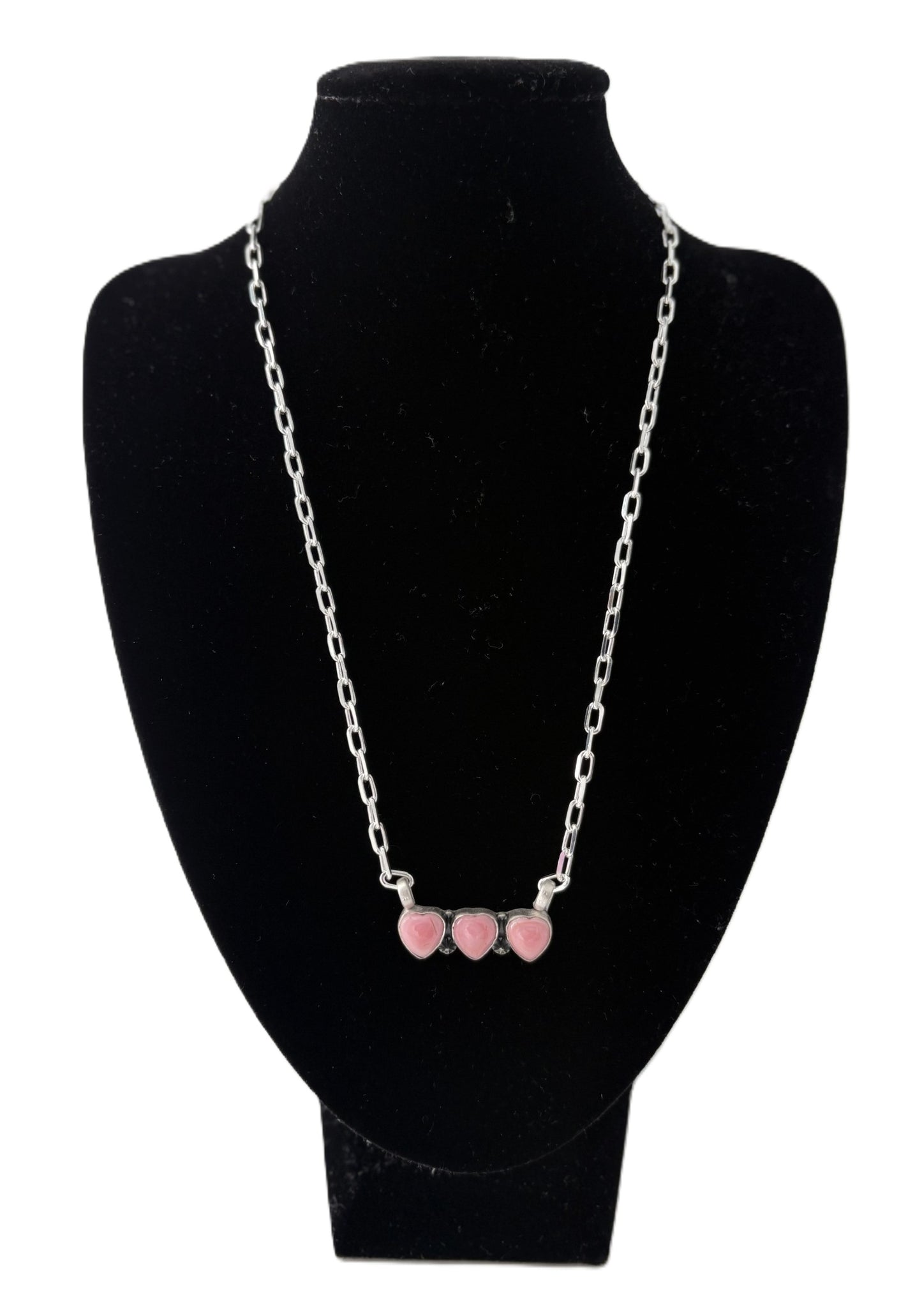 3 Heart Pink Conch Necklace