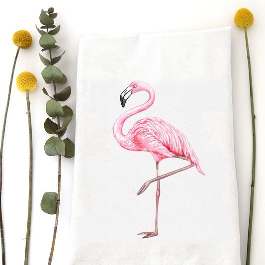 Flamingo Elegance Tea Towel