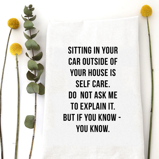 Sitting in Your Car Tea Towel