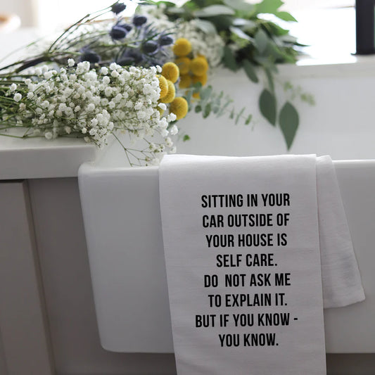 Sitting in Your Car Tea Towel