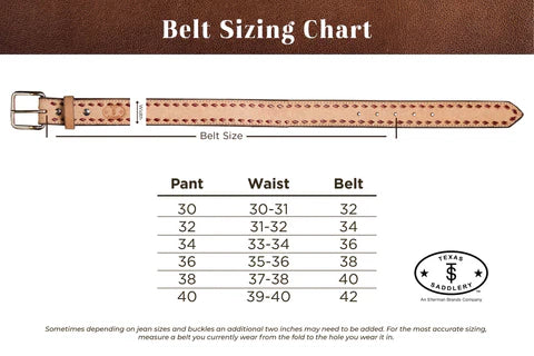 Texas Saddlery Brown Rough Out Belt
