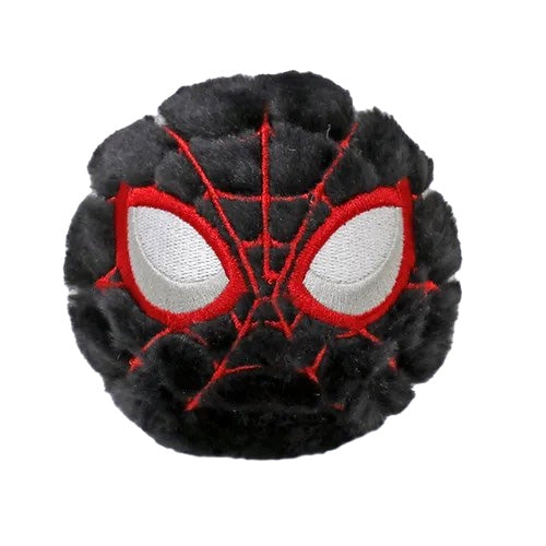 Mile Morales as Spider-Man black plush ball, on a white background