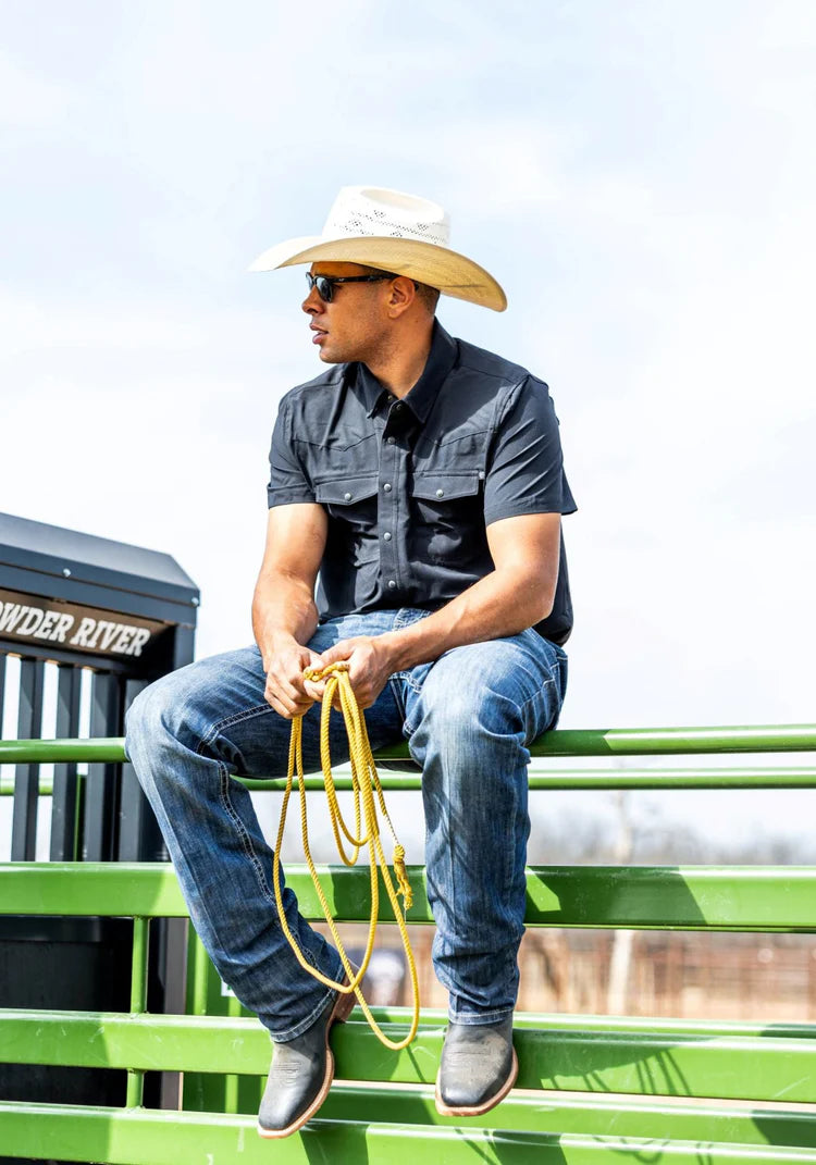 Rock & Roll TEK Western Black Short Sleeve Shirt