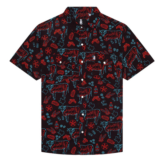 Raised by Coyotes Texas BBQ Nights Pearl Snap