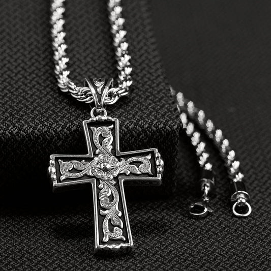 Twister 24" Western Scroll Cross Necklace
