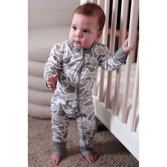 Burlebo Baby Zip Up in White Camo