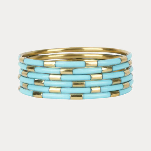 Turquoise Veda Bangles -Set of 6