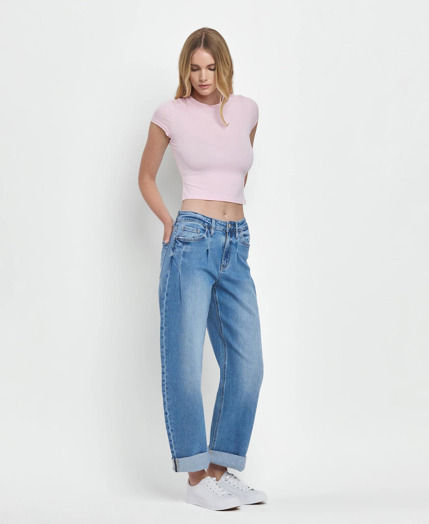 Vervet Super High Rise Cuffed Barrel Jean