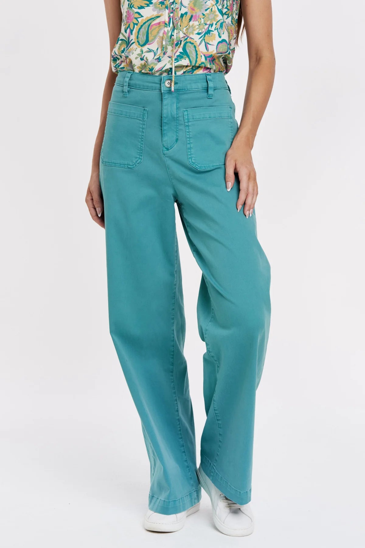 Another Love Bristol Wide Leg Pant in Meadow Teal