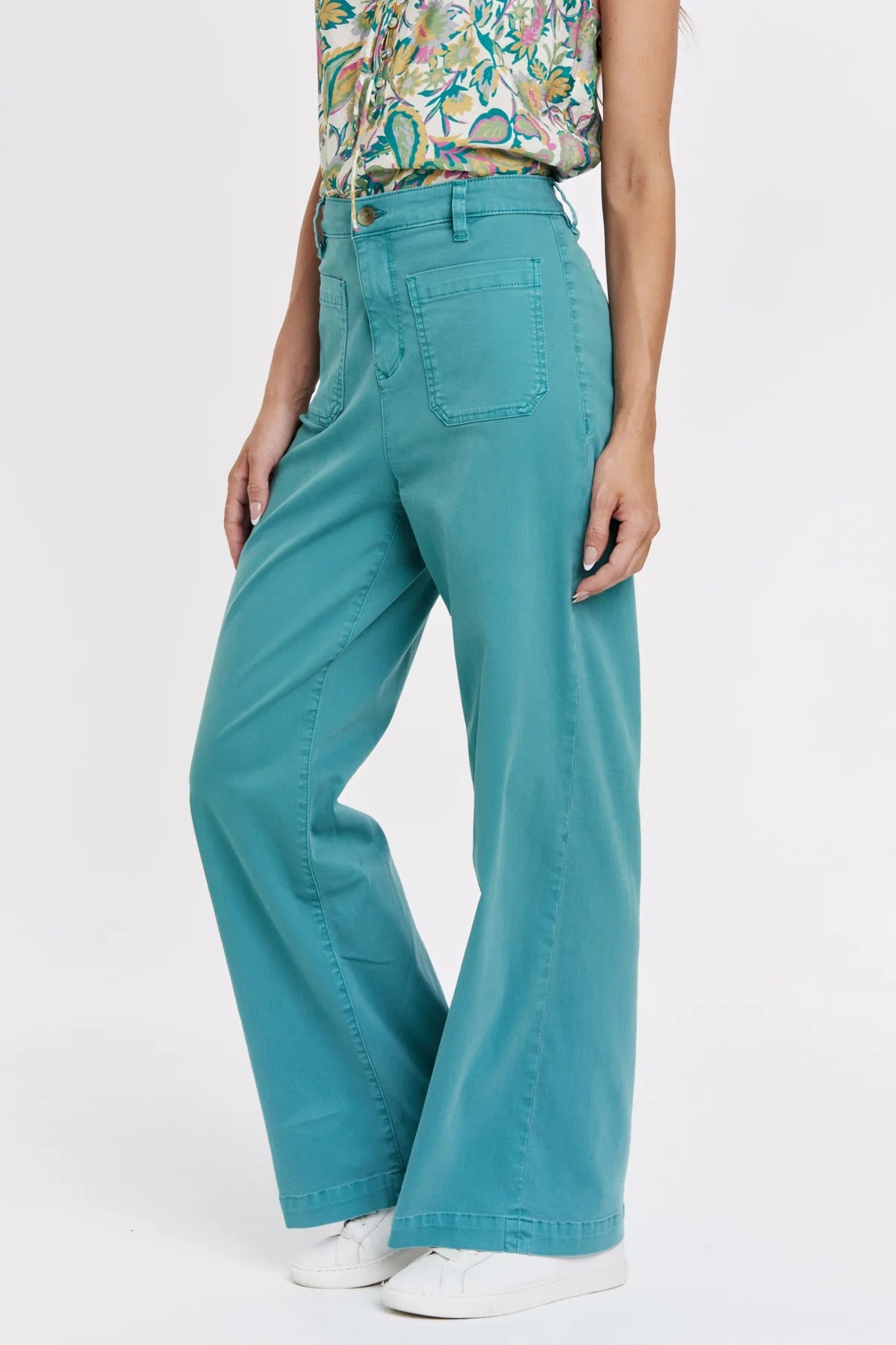Another Love Bristol Wide Leg Pant in Meadow Teal
